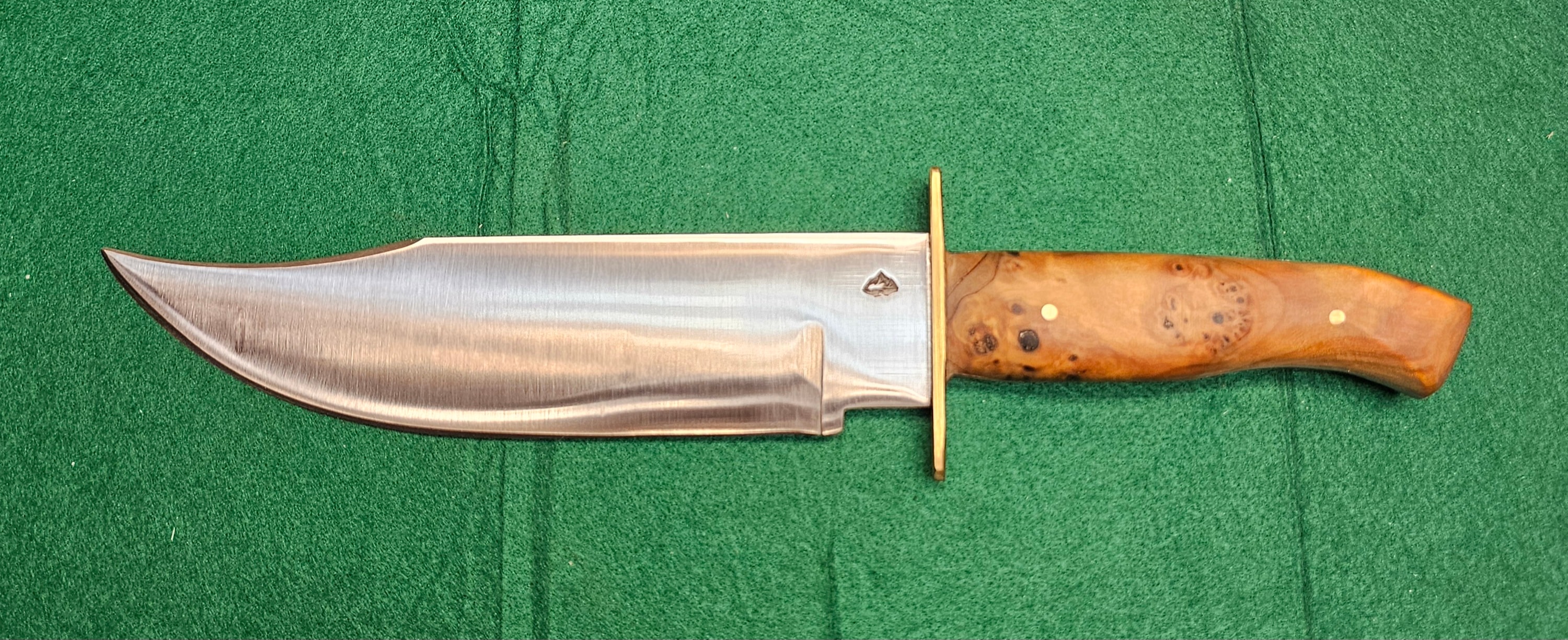 Classic Bowie — hand-forged bowie knife in 1084 with a Stabilized Poplar Burl handle by Stigall Bladeworks